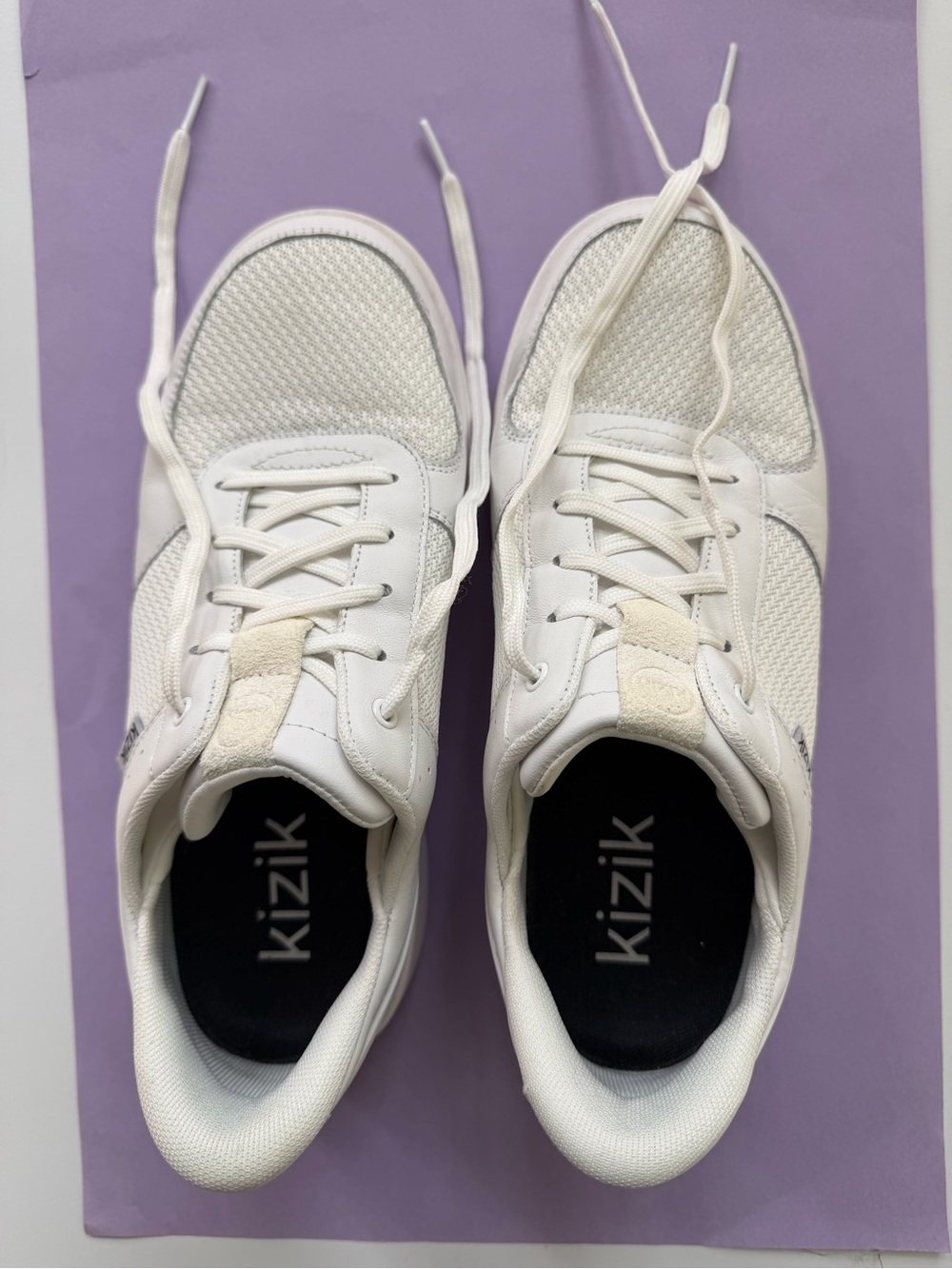 Kizik Women's White Mesh Athletic Sneakers